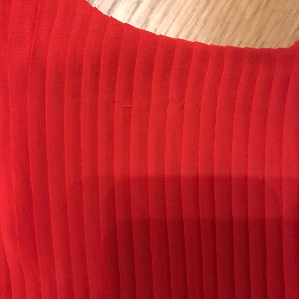 Patterson J Kincaid red ruffled camisole blouse - Picture 3 of 5